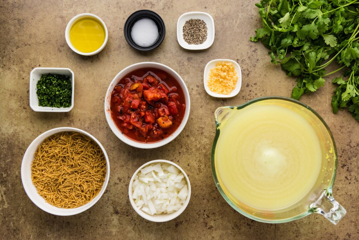 ingredients to make Sopa de Fideo