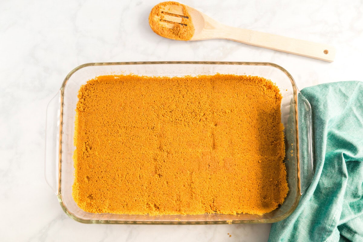 graham cracker crust pressed into a 13x9 pan