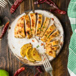 sliced Chile Lime Chicken on plate