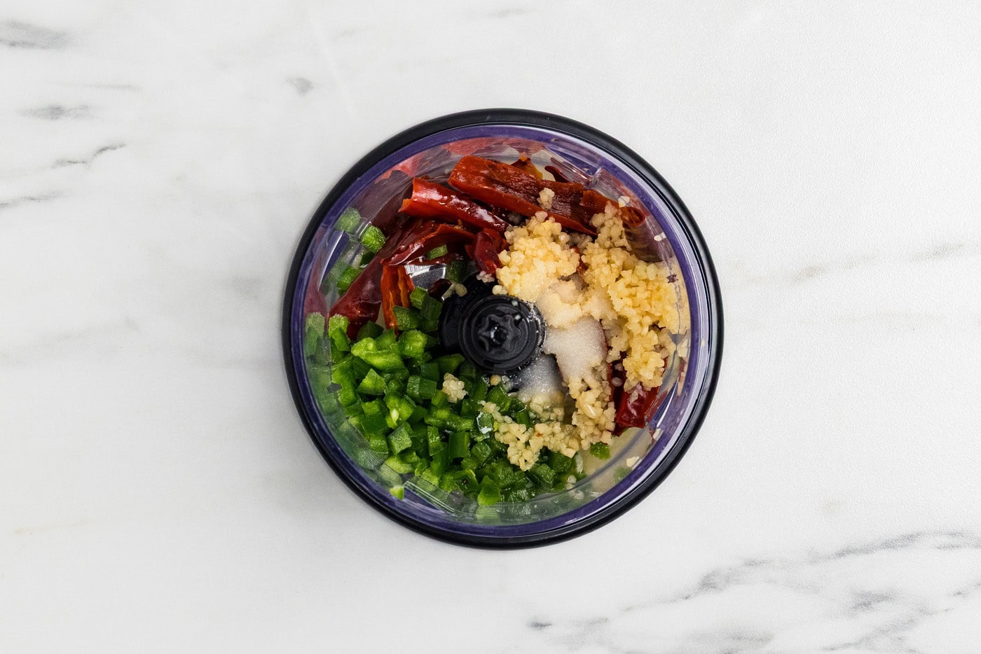 rub ingredients in chopper