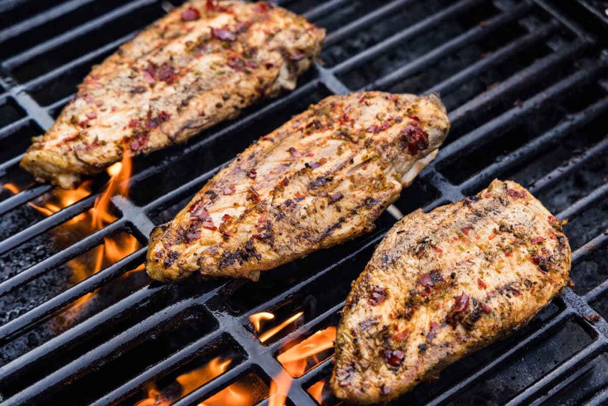Chile Lime Chicken on grill