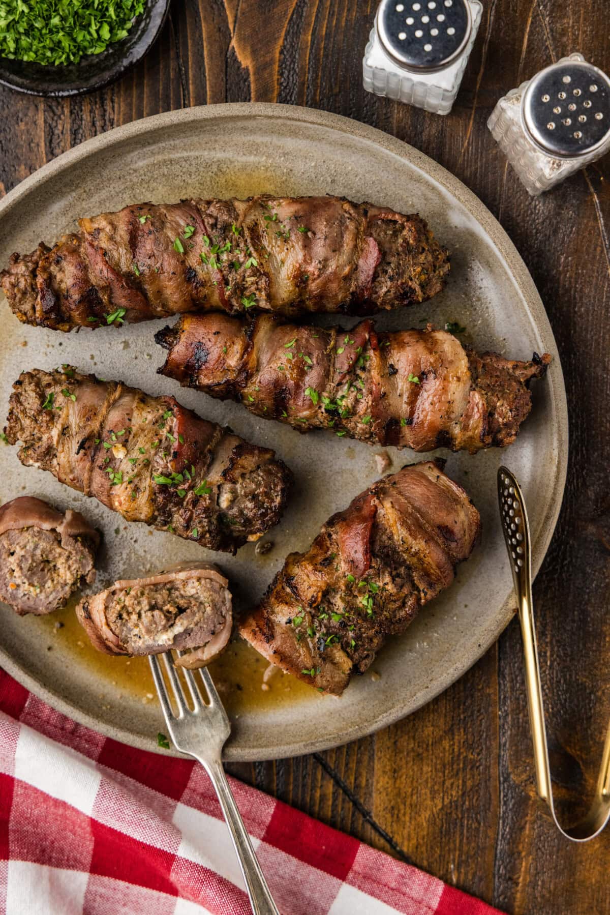 Grilled Cube Steak Rollups on a plate