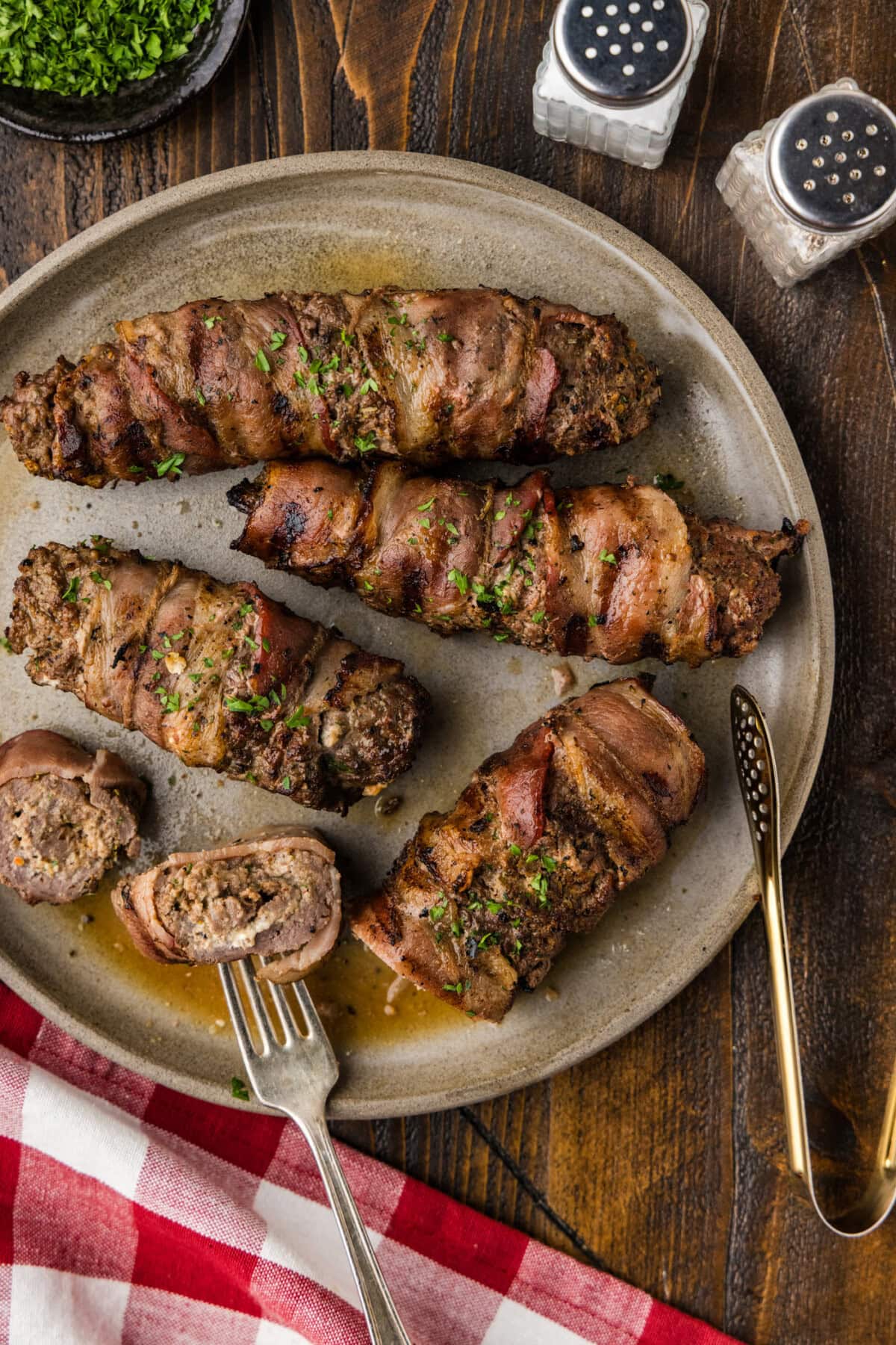 Grilled Cube Steak Rollups on a plate