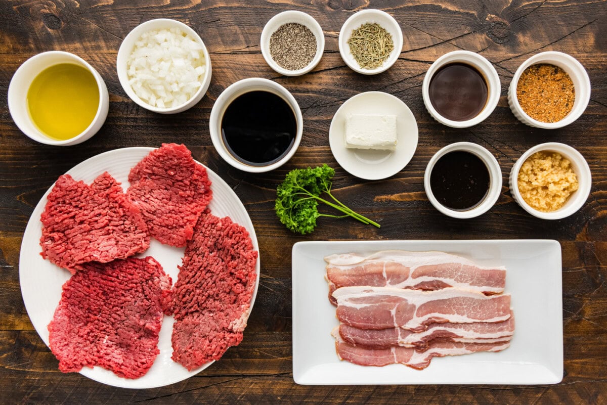 ingredients for Grilled Cube Steak Rollups