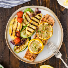 Grilled Lemon Salmon on plate
