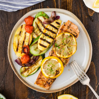 Grilled Lemon Salmon on plate