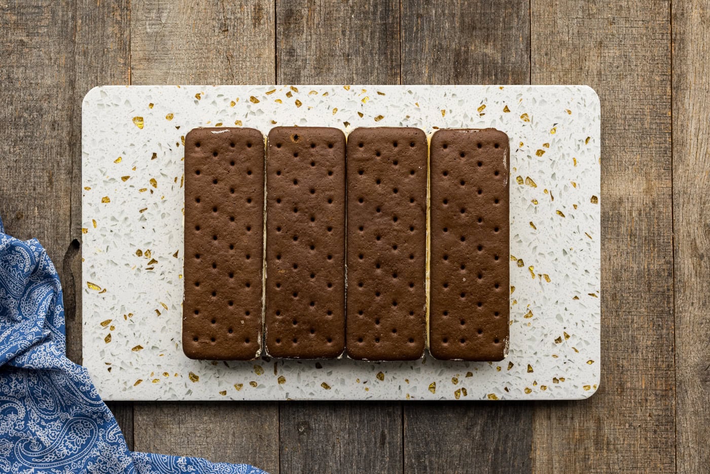 ice cream sandwiches lined up on platter