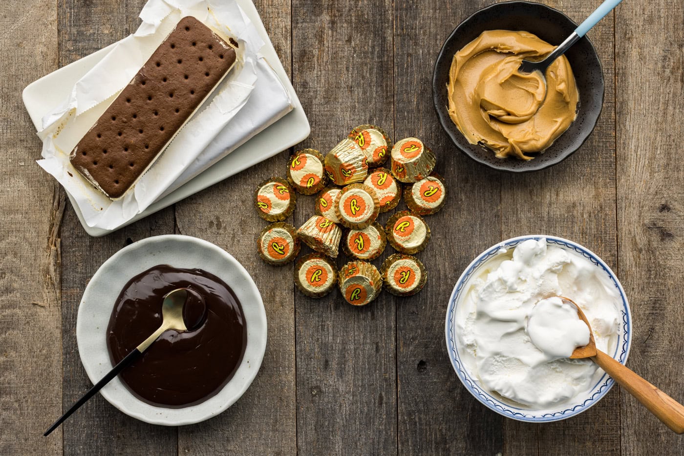 ingredients to make ice cream sandwich cake