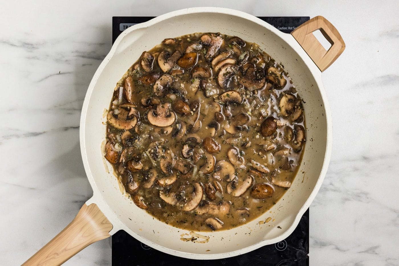 mushrooms simmering
