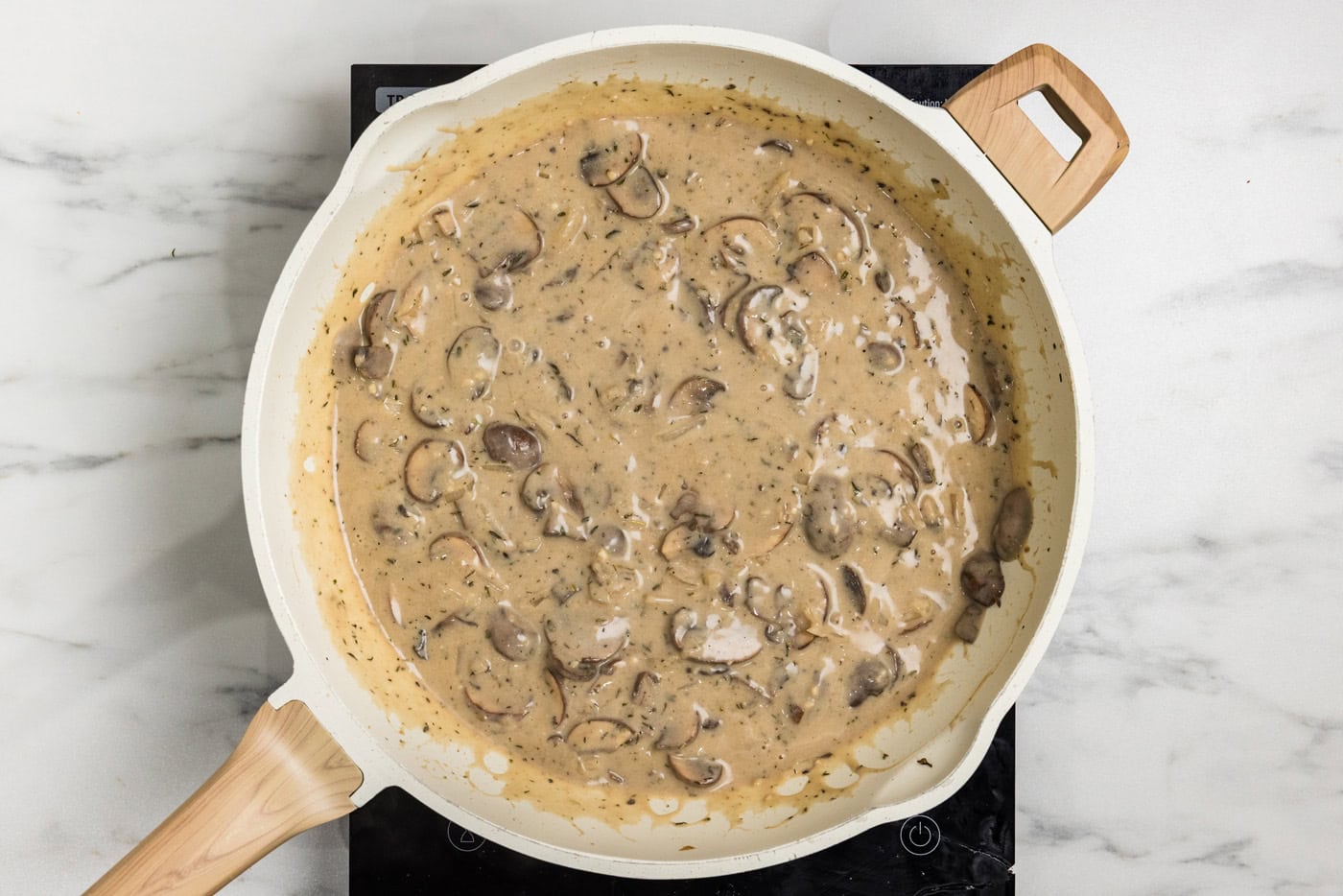 stroganoff mixture in skillet