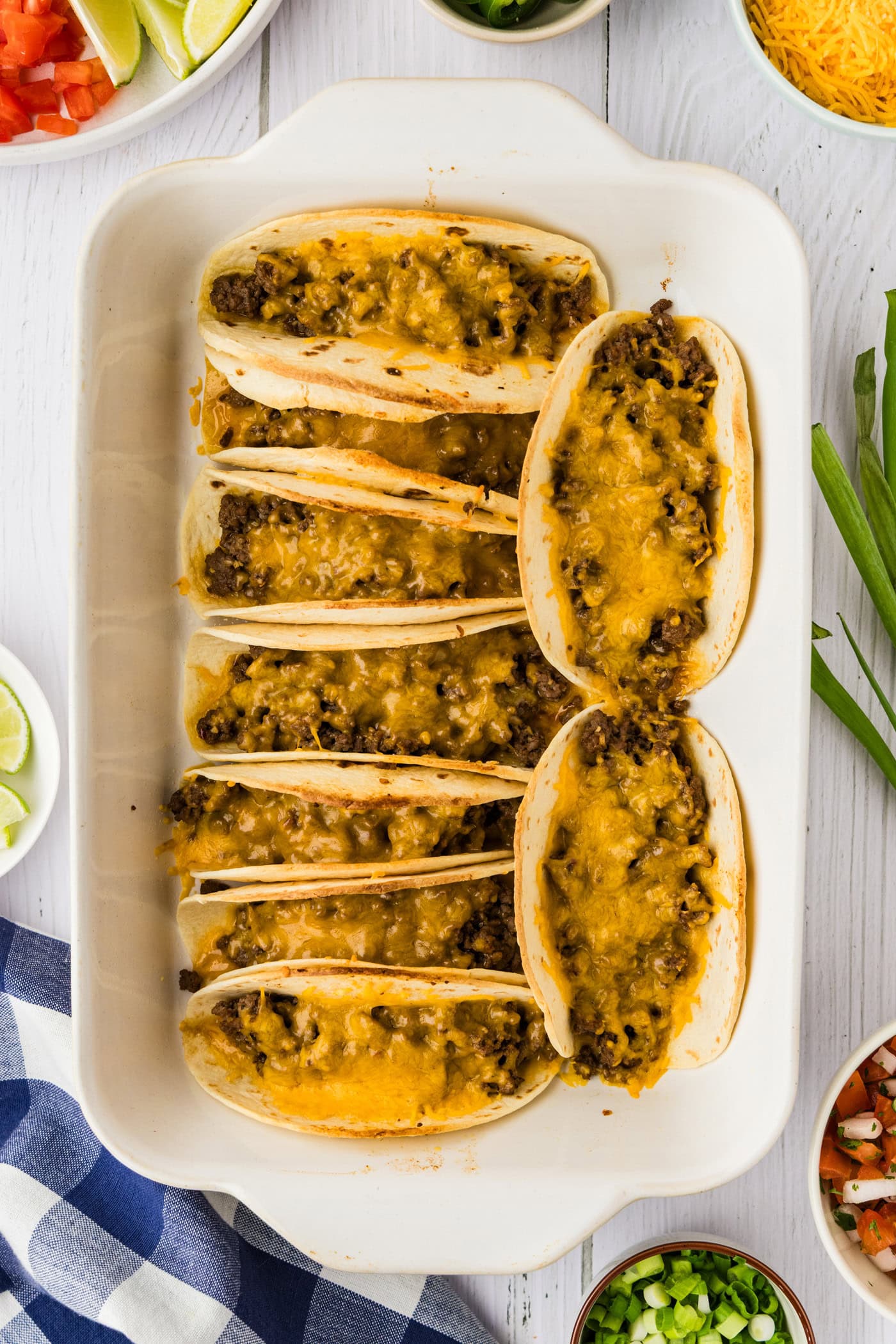 baked tacos with melted cheese