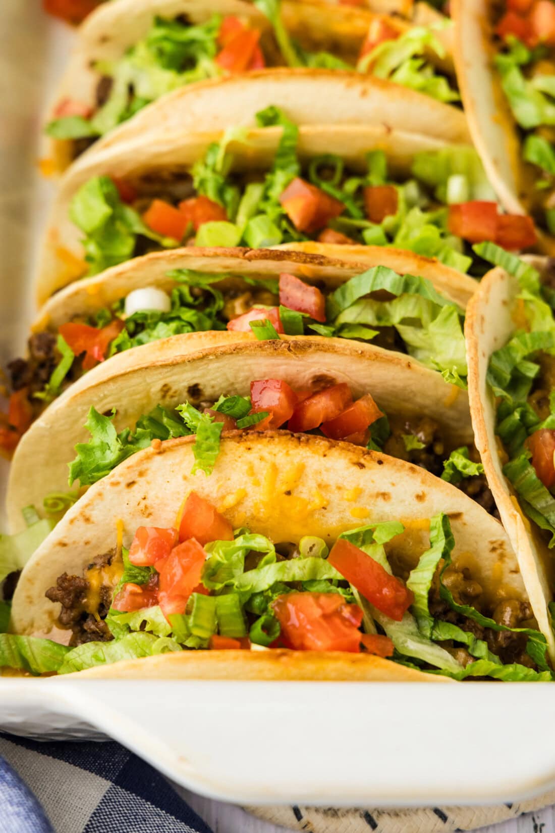 close up shot of oven tacos