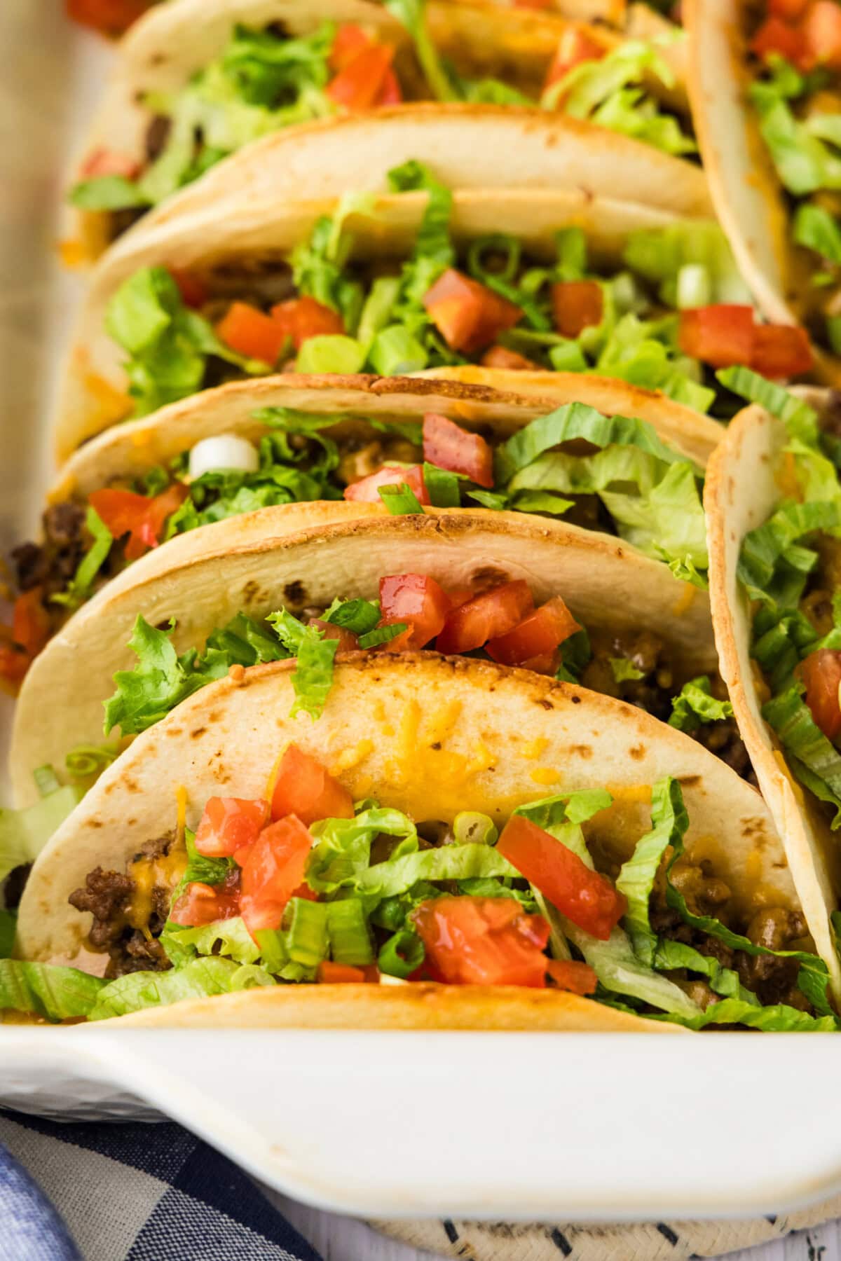 close up shot of oven tacos