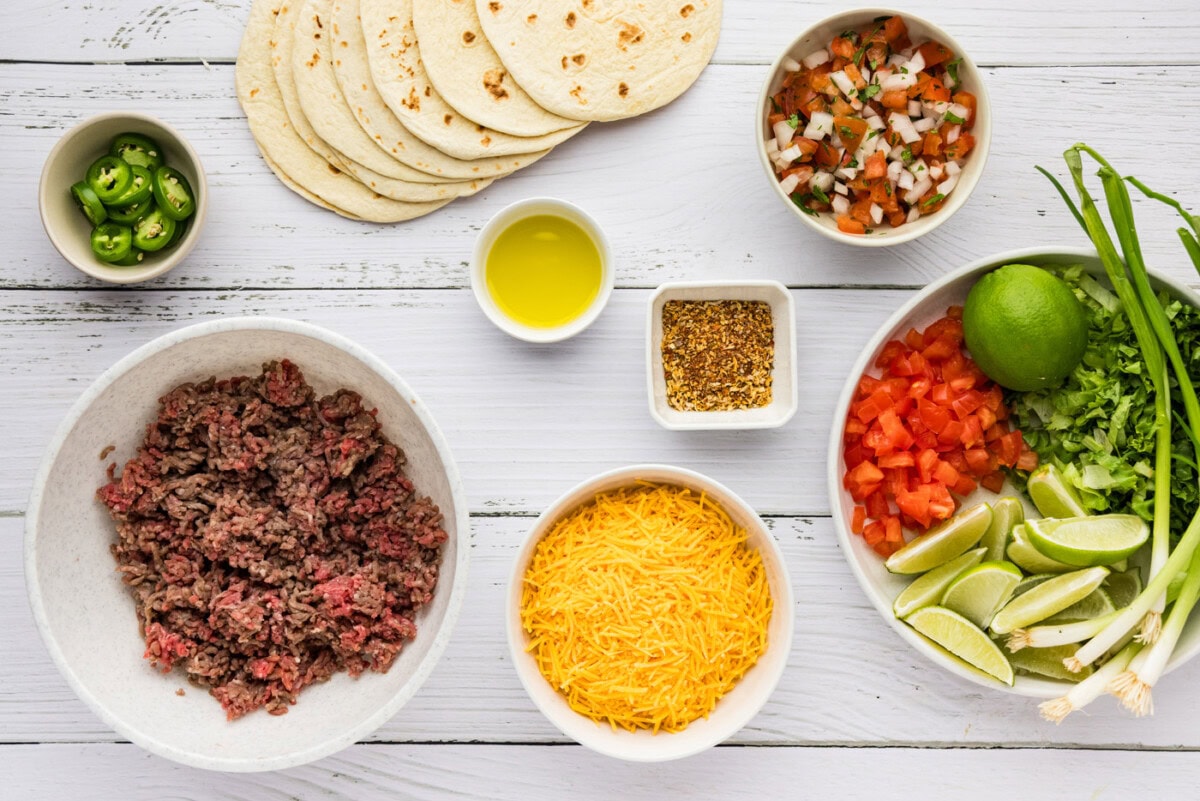 ingredients to make oven tacos