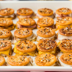 rows of Ritz Cracker Party Sandwiches