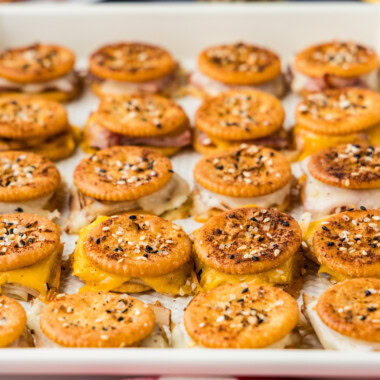 rows of Ritz Cracker Party Sandwiches