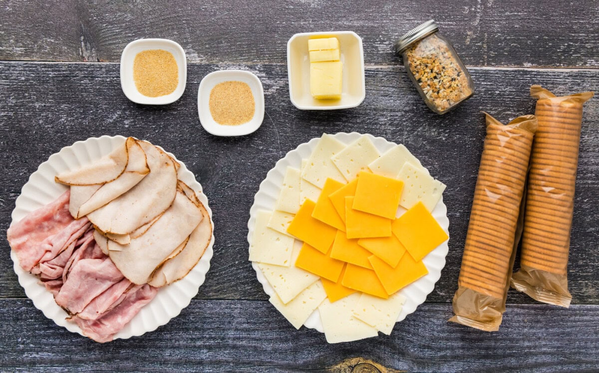 ingredients for Ritz Cracker Party Sandwiches