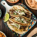 Steak Soft Tacos on plate