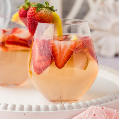 glass of strawberry sangria