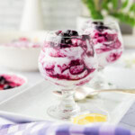 glass dessert dishes of Blueberry Fool