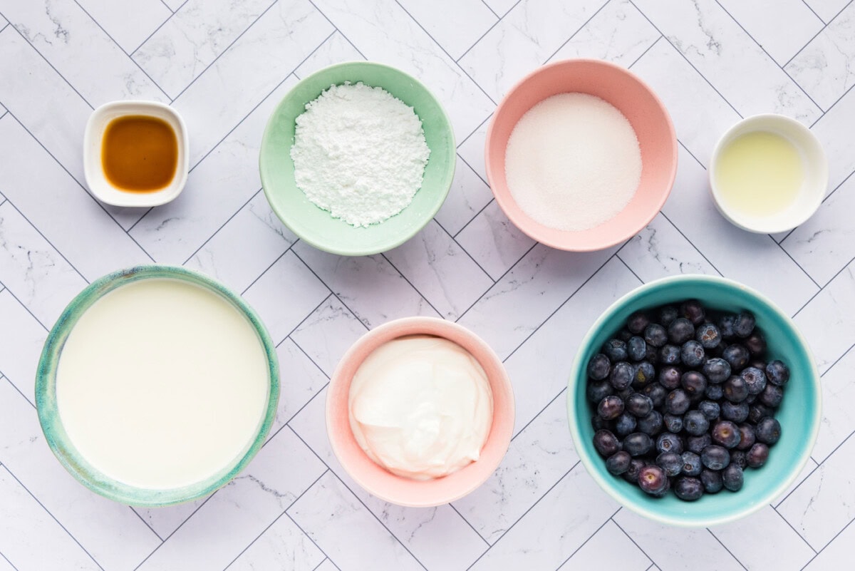 ingredients for Blueberry Fool