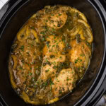 overhead photo of Crockpot Lemon Chicken