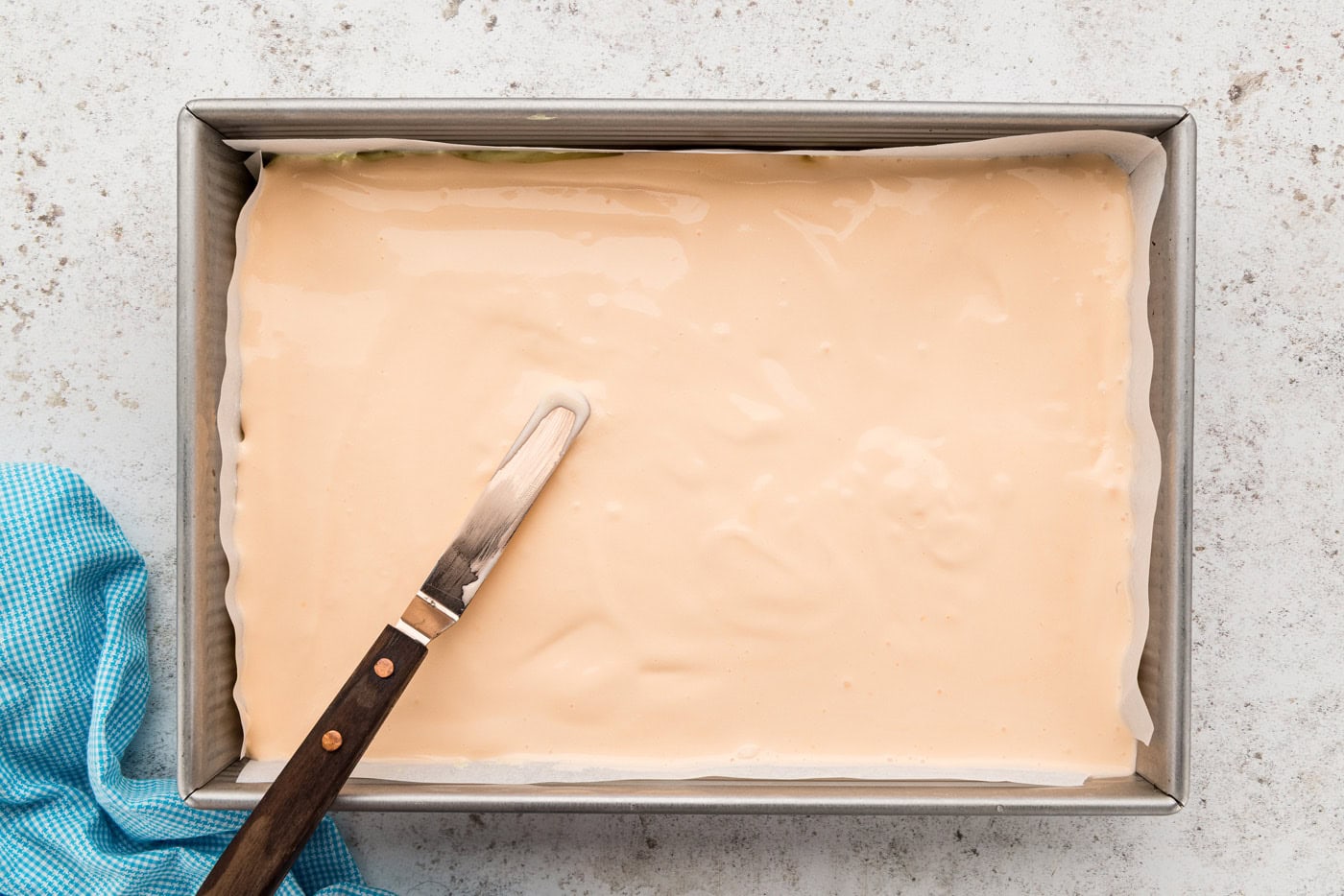 sherbet layer in pan