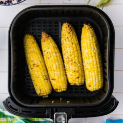 corn on the cob in an air fryer basket