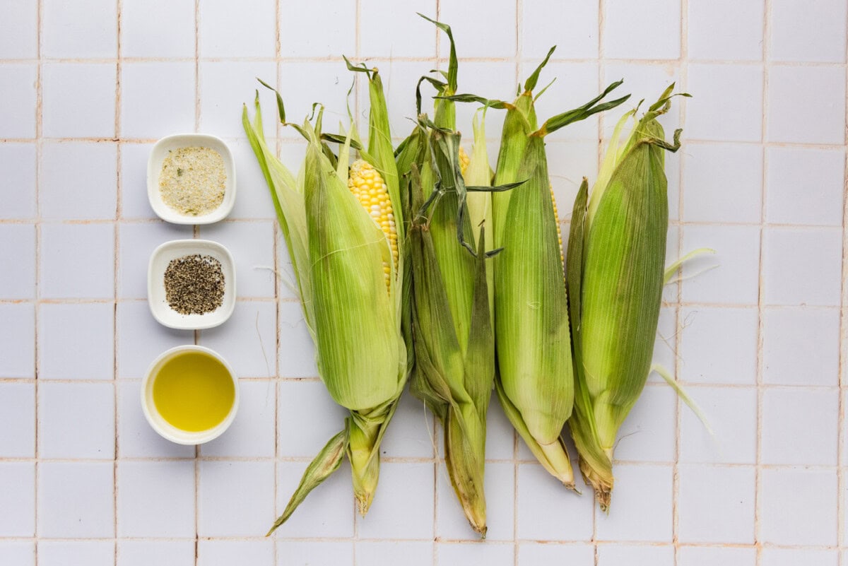 ingredients for Air Fryer Corn on the Cob