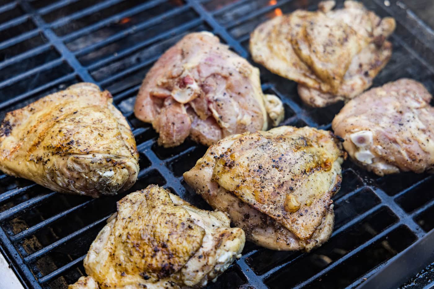 chicken thighs on the grill