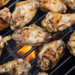 grilled chicken wings on grill grates