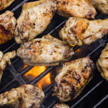 grilled chicken wings on grill grates