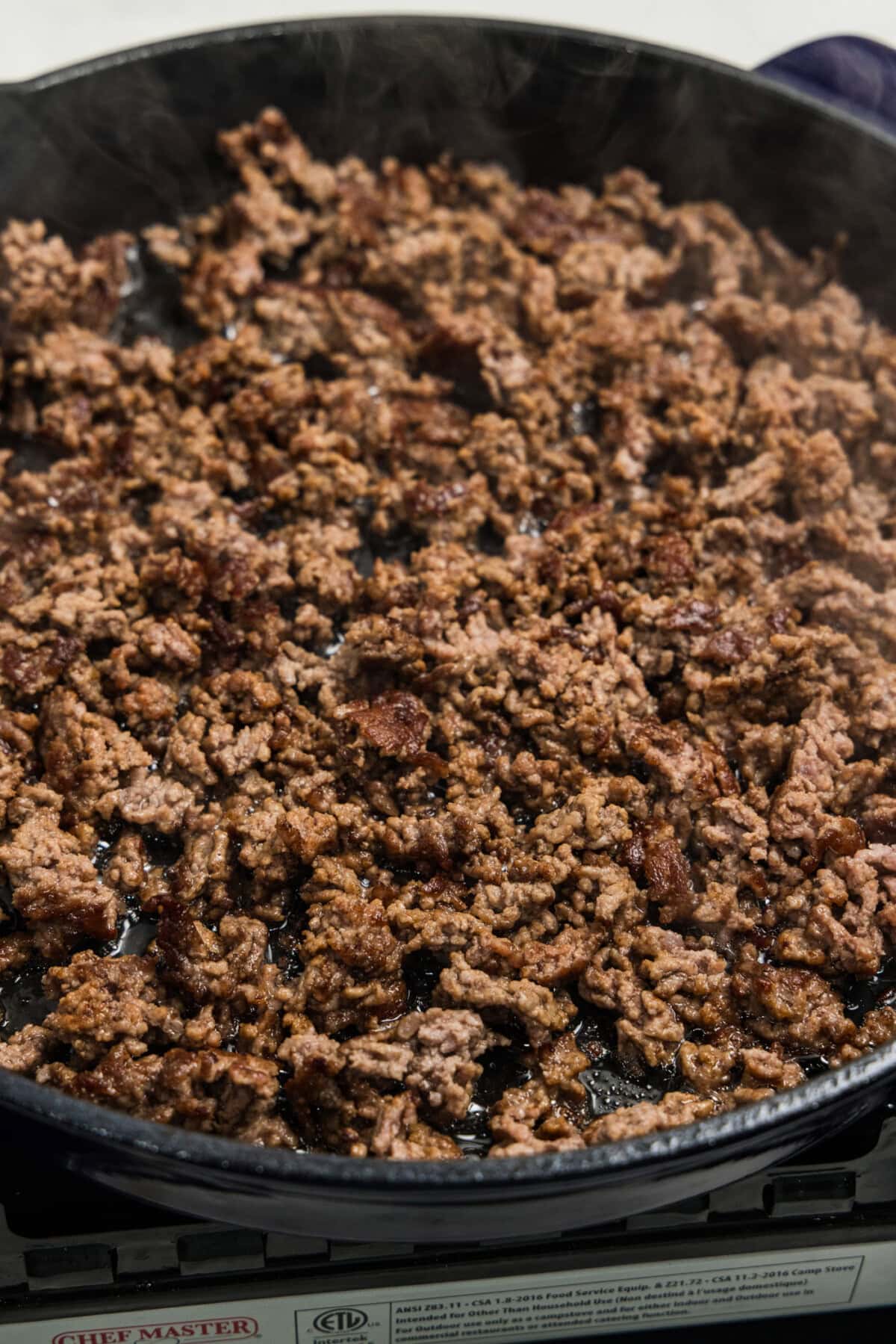 ground beef that has been properly browned