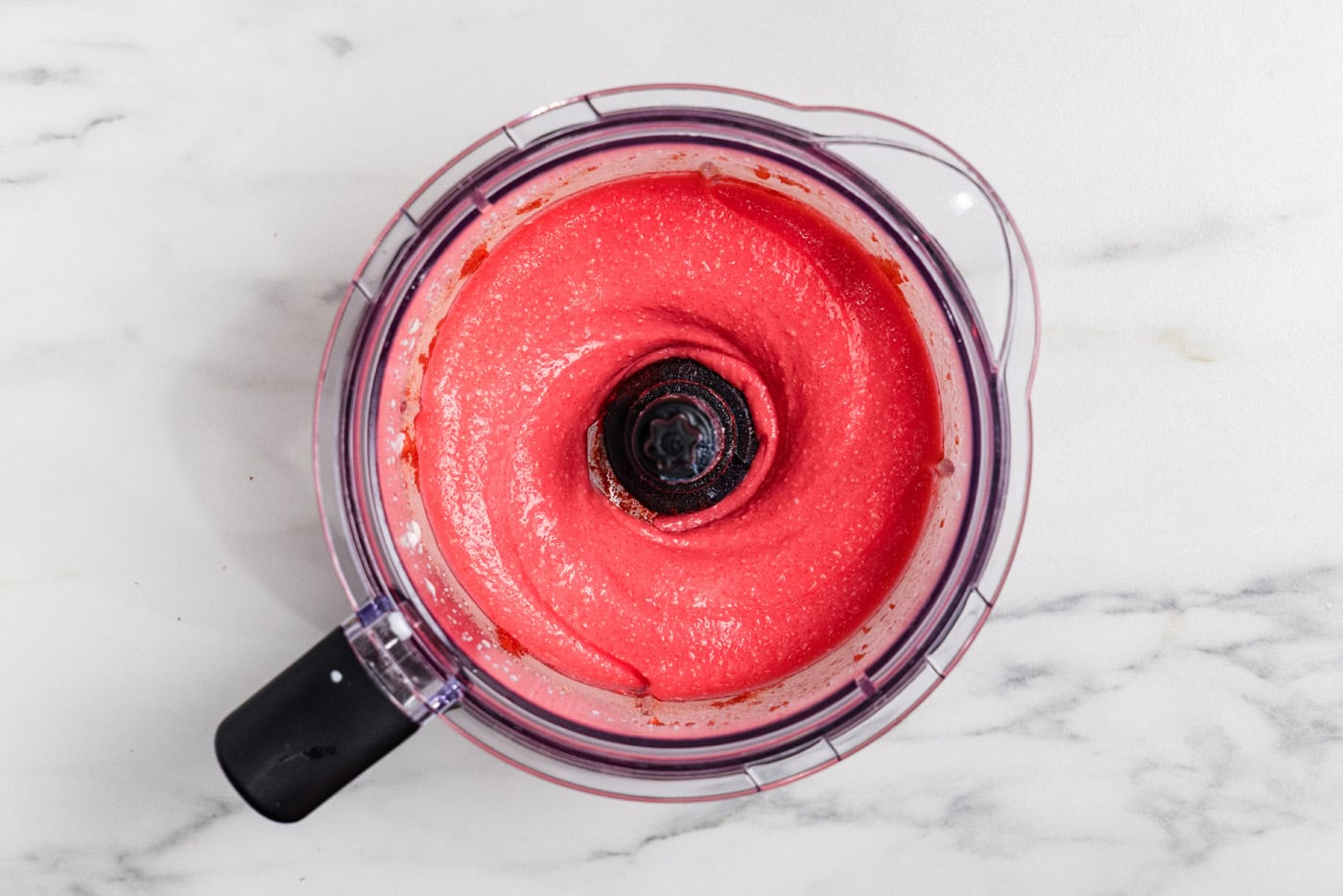 blended strawberry gelatin and cottage cheese