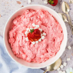 Strawberry Fluff Salad in serving bowl