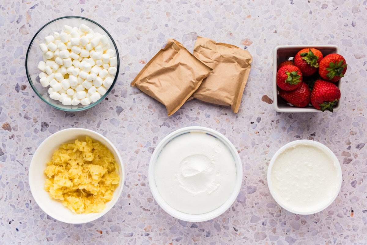 ingredients for Strawberry Fluff Salad