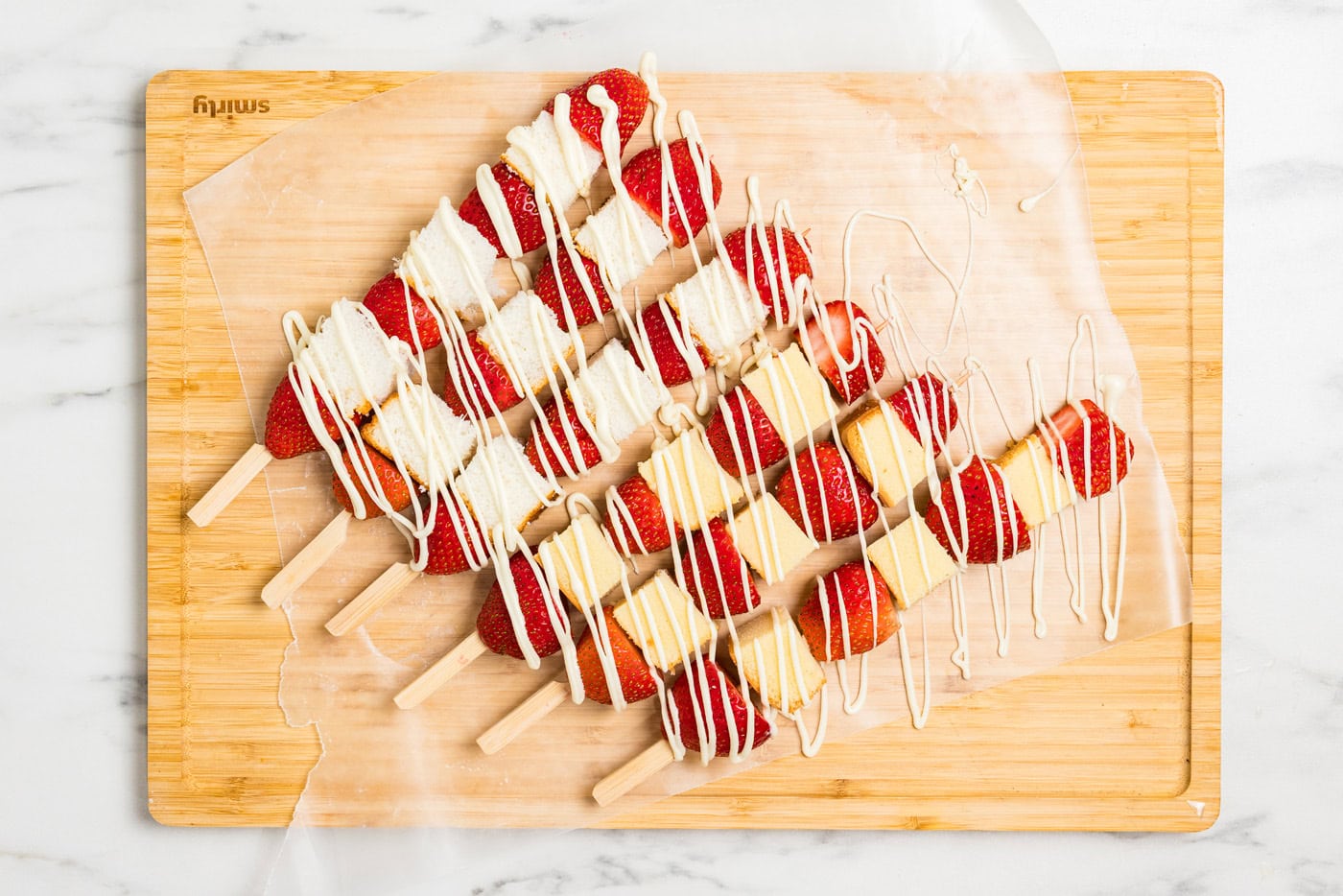 kabobs that are drizzled