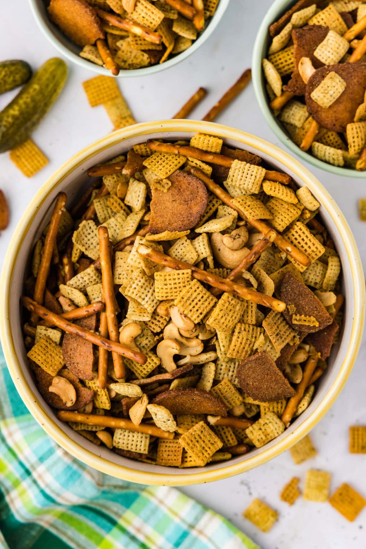 bowl of Dill Pickle Chex Mix