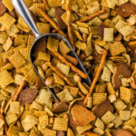 scoop in a big pan of Dill Pickle Chex Mix