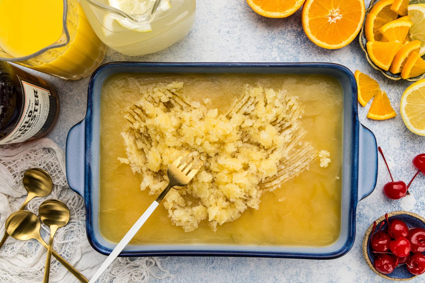 Easy Bourbon Slush in pan