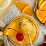 o9verhead photo of Easy Bourbon Slush in a glass
