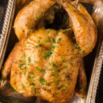 smoked chicken in a serving tray
