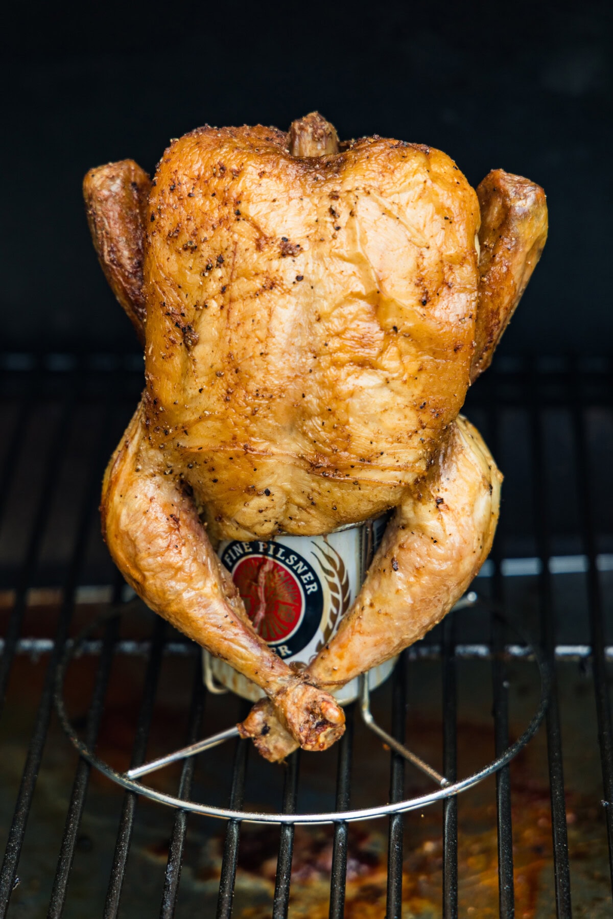 beer can chicken on smoker