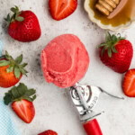 scoop of Strawberry Frozen Yogurt