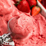 a scoop of Strawberry Frozen Yogurt