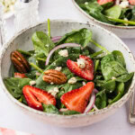 Strawberry Spinach Salad in a small salad bowl