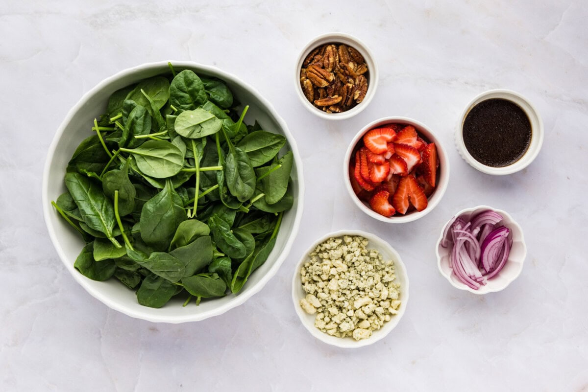 ingredients for Strawberry Spinach Salad