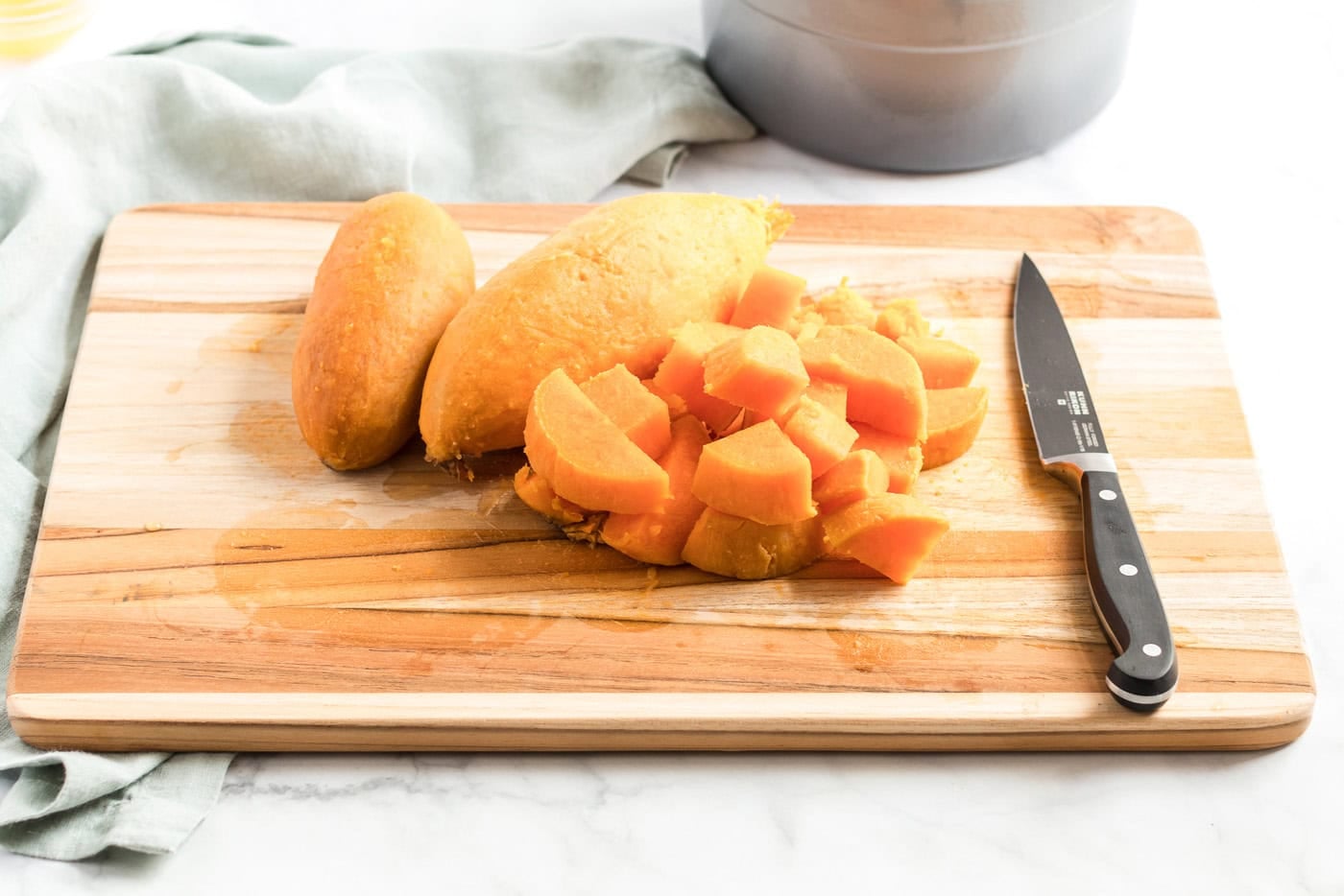 cut sweet potatoes