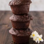 stacked Double Chocolate Zucchini Muffins