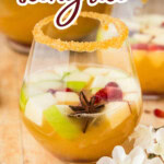 Pinterest image of apple cider sangria with text overlay